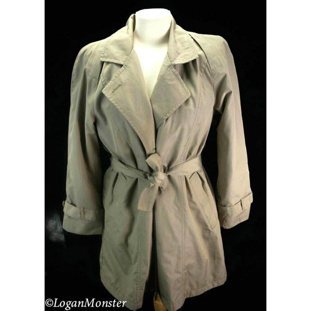 London Fog Women's Size 8 Regular Khaki Trench Coat with Zip Out Lining